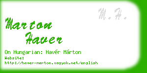 marton haver business card
