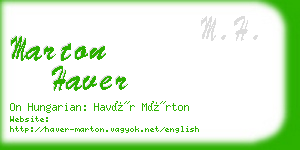 marton haver business card